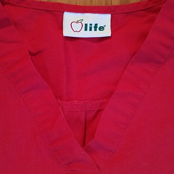 Red Scrub Top - Picture 2 of 3